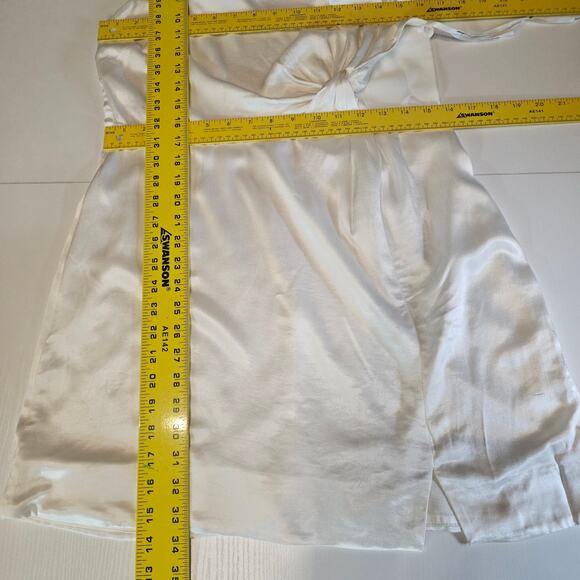 For Love & Lemons Lucy White Satin Sleeveless Mini Dress Size L NEW 3639 - Picture 10 of 11